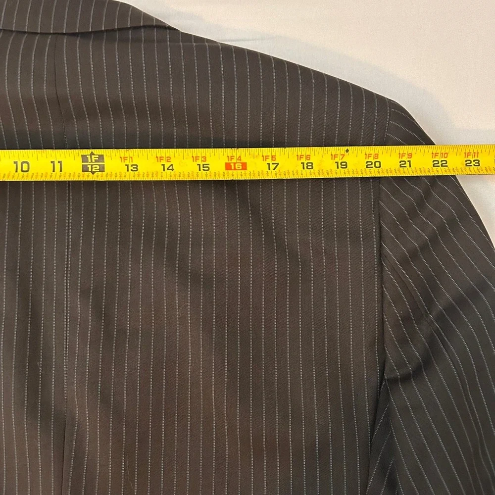 Jack Victor Blazer Mens 43 Brown Pinstripe 100% Wool 2 Button Suit Jacket Canada